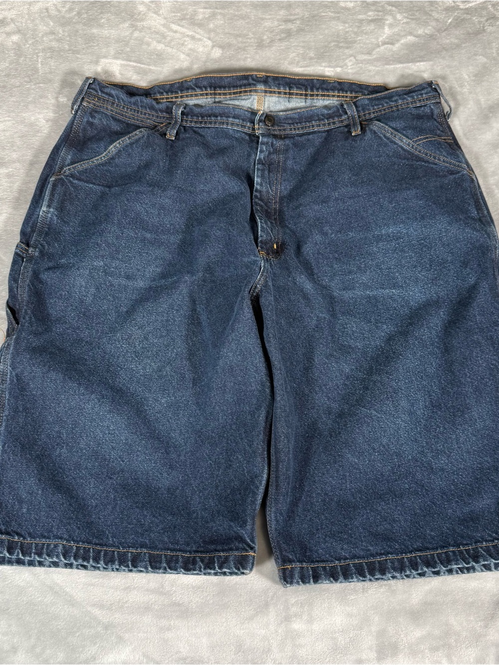 Vintage Ralph Lauren Carpenter Denim Shorts Mens 40 12.5” Loose Strap Back Baggy - Picture 4 of 9